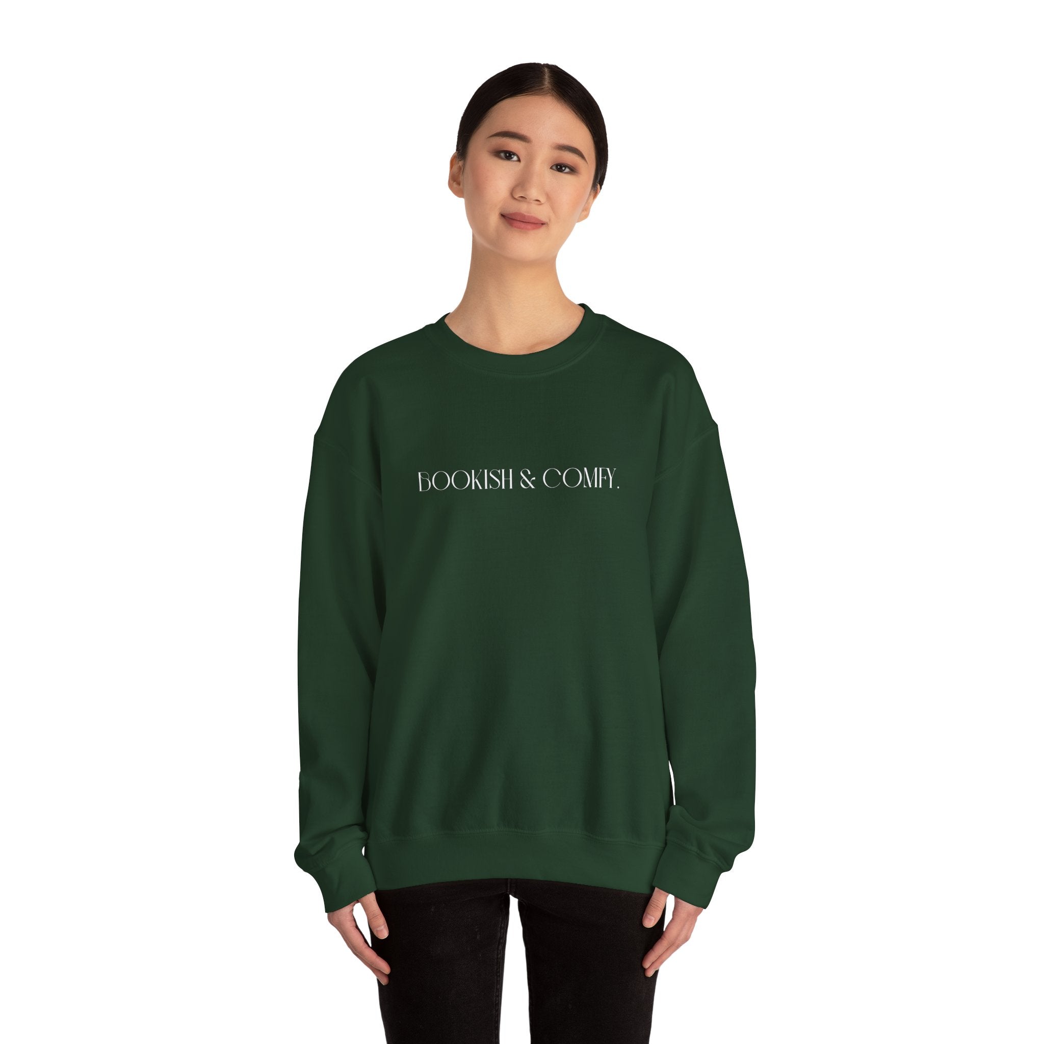 Bookish & Comfy Crewneck (Forest Green)